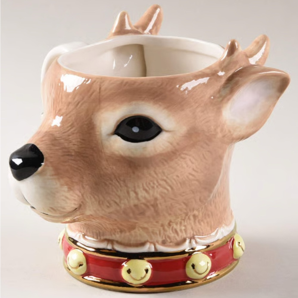 WILLIAMS SONOMA (2) Twas The Night Before Christmas Reindeer Mugs